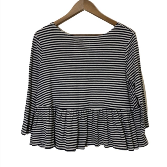 Free People black white striped peplum top - Picture 3 of 7